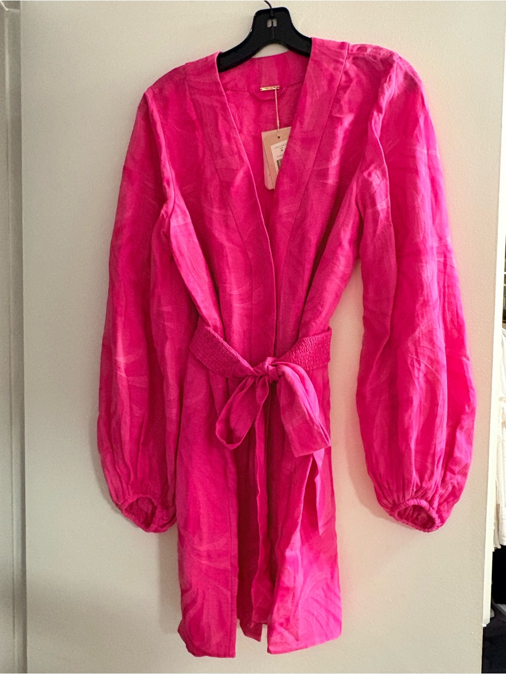 Alexis Vibrant Pink Linen Robe Jacket